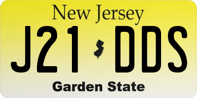 NJ license plate J21DDS