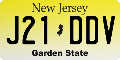 NJ license plate J21DDV