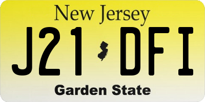 NJ license plate J21DFI