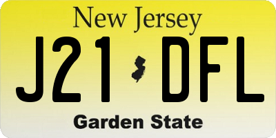 NJ license plate J21DFL