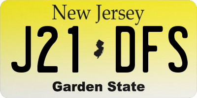 NJ license plate J21DFS