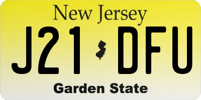 NJ license plate J21DFU