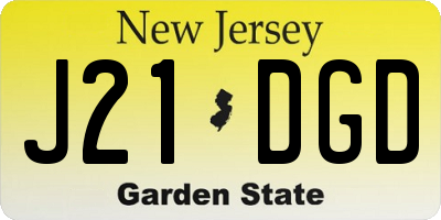 NJ license plate J21DGD