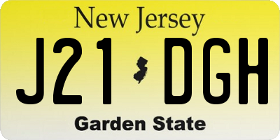 NJ license plate J21DGH