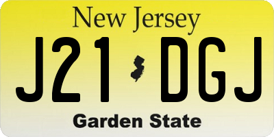 NJ license plate J21DGJ