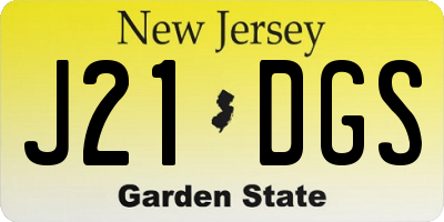 NJ license plate J21DGS