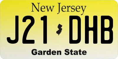 NJ license plate J21DHB