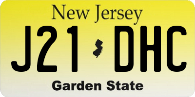 NJ license plate J21DHC