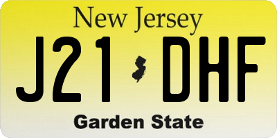 NJ license plate J21DHF