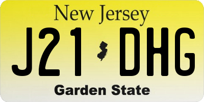 NJ license plate J21DHG