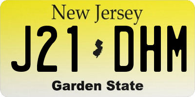 NJ license plate J21DHM