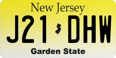NJ license plate J21DHW