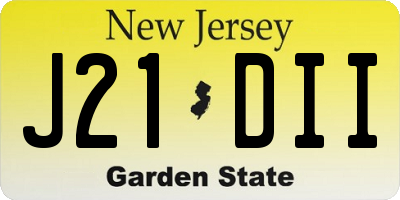 NJ license plate J21DII