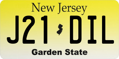 NJ license plate J21DIL