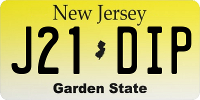 NJ license plate J21DIP