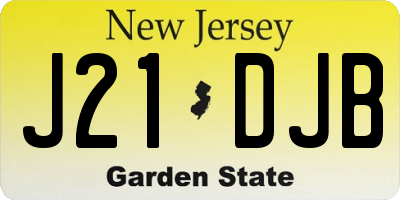 NJ license plate J21DJB