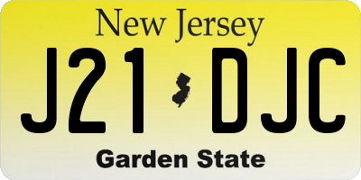NJ license plate J21DJC