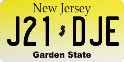 NJ license plate J21DJE