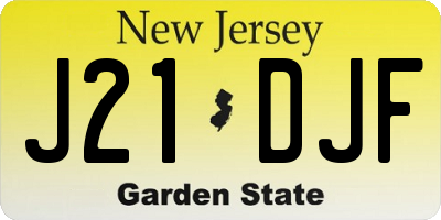 NJ license plate J21DJF