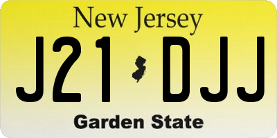 NJ license plate J21DJJ