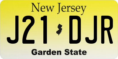 NJ license plate J21DJR