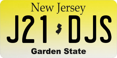 NJ license plate J21DJS