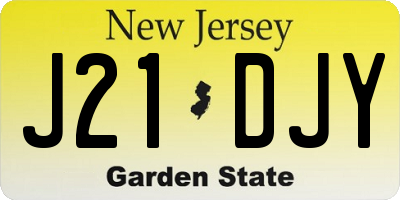 NJ license plate J21DJY