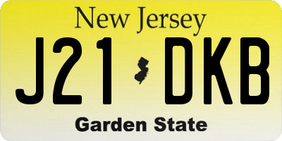 NJ license plate J21DKB