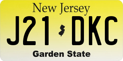 NJ license plate J21DKC