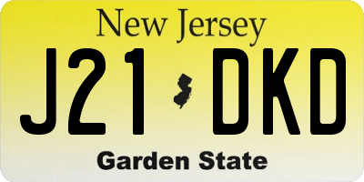 NJ license plate J21DKD