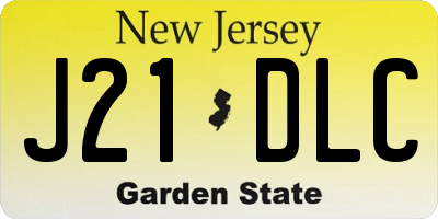 NJ license plate J21DLC