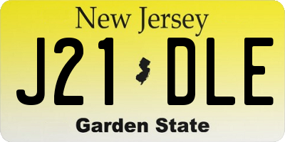 NJ license plate J21DLE