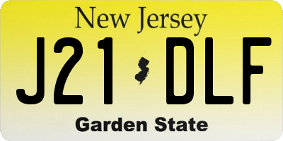 NJ license plate J21DLF