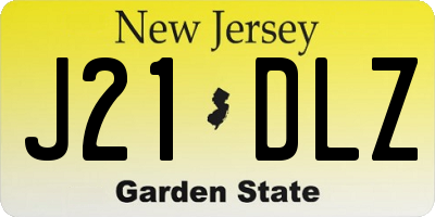 NJ license plate J21DLZ