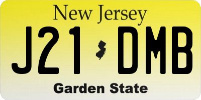 NJ license plate J21DMB