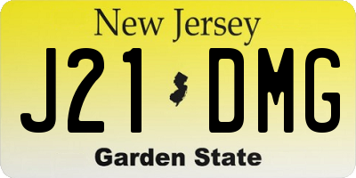 NJ license plate J21DMG