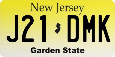 NJ license plate J21DMK