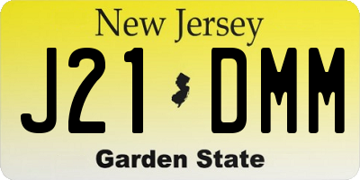 NJ license plate J21DMM