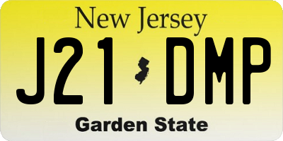 NJ license plate J21DMP