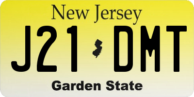 NJ license plate J21DMT