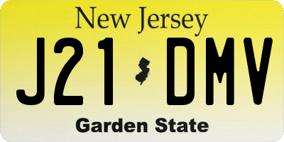 NJ license plate J21DMV