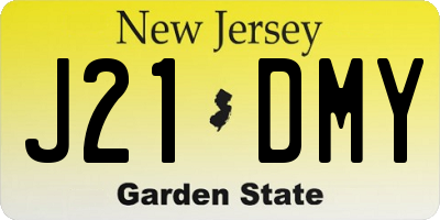 NJ license plate J21DMY