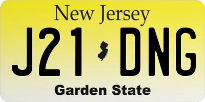 NJ license plate J21DNG