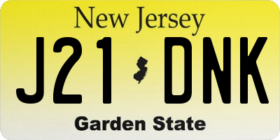 NJ license plate J21DNK
