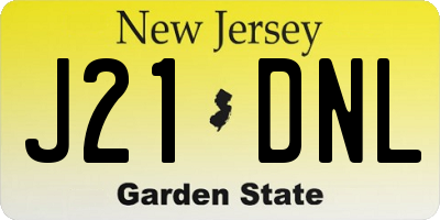 NJ license plate J21DNL