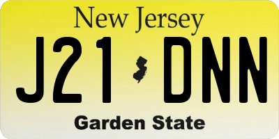 NJ license plate J21DNN