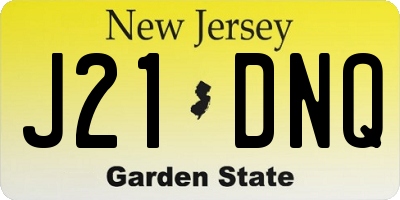 NJ license plate J21DNQ