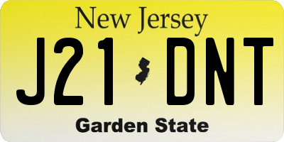 NJ license plate J21DNT