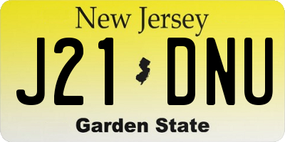 NJ license plate J21DNU