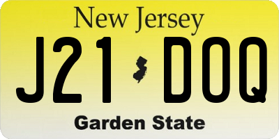 NJ license plate J21DOQ